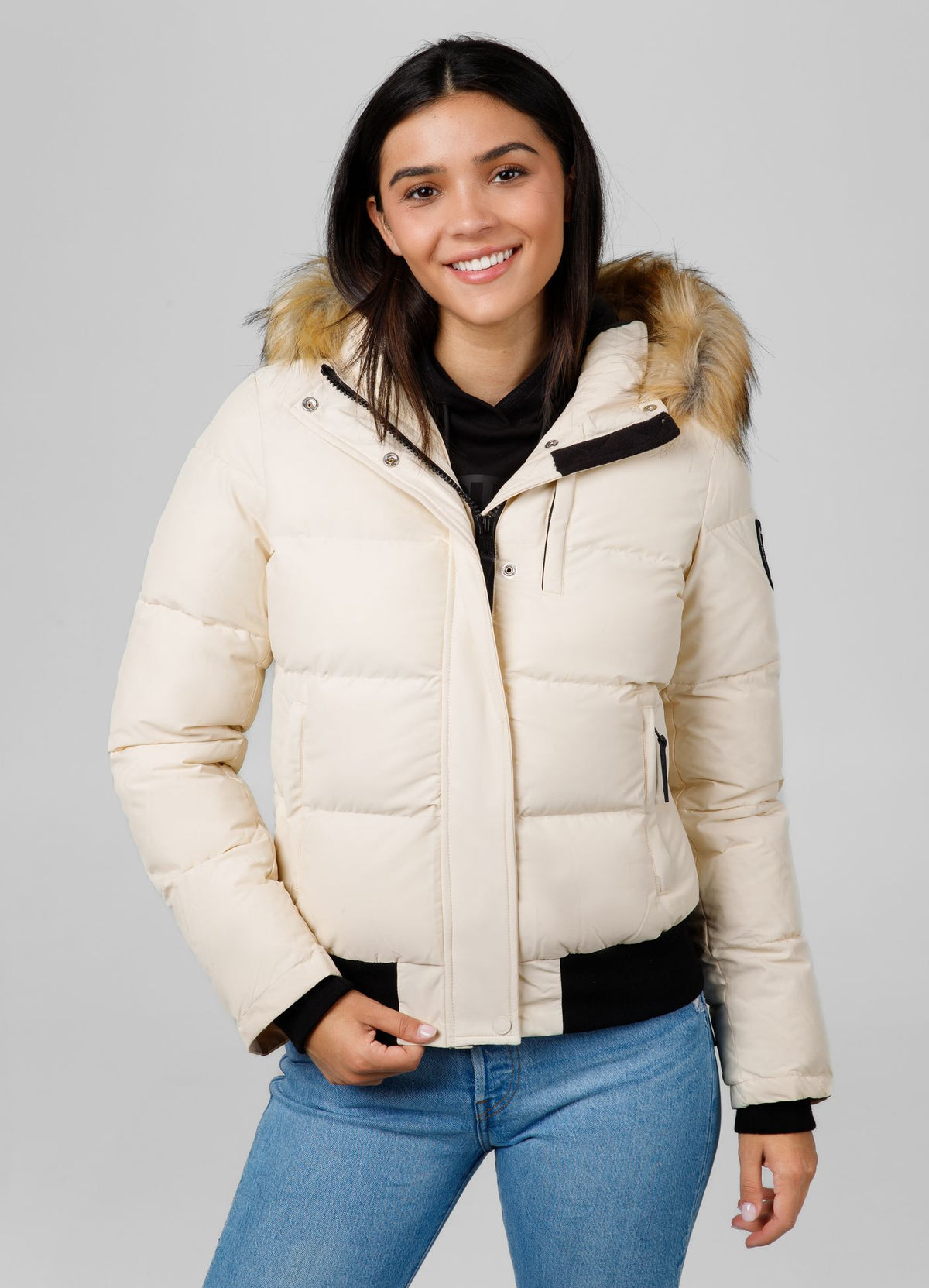 Quilted winter jacket with hood AZALEA